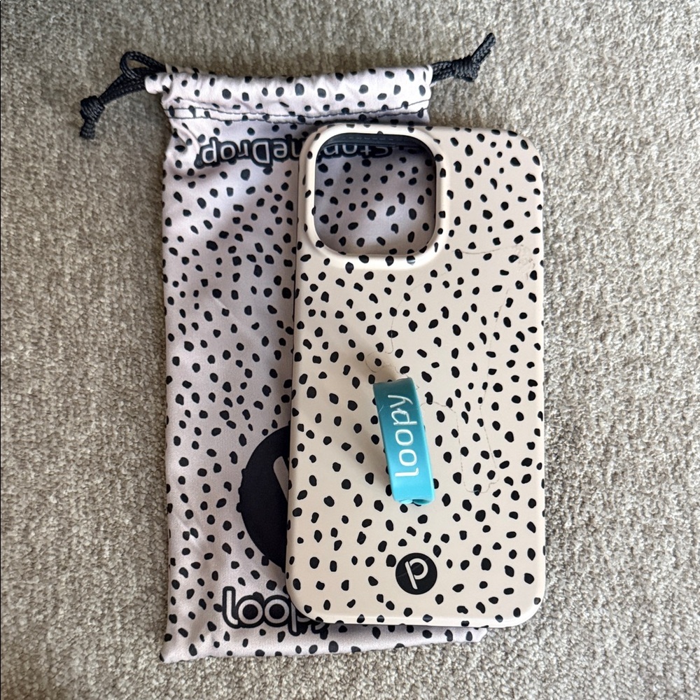 Loopy Case Black and Cream Polka Dot Phone Case